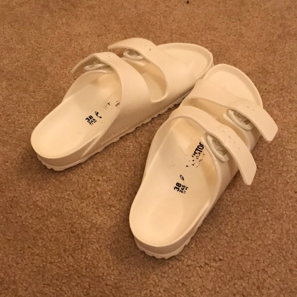 white rubber-y birkenstock!!!